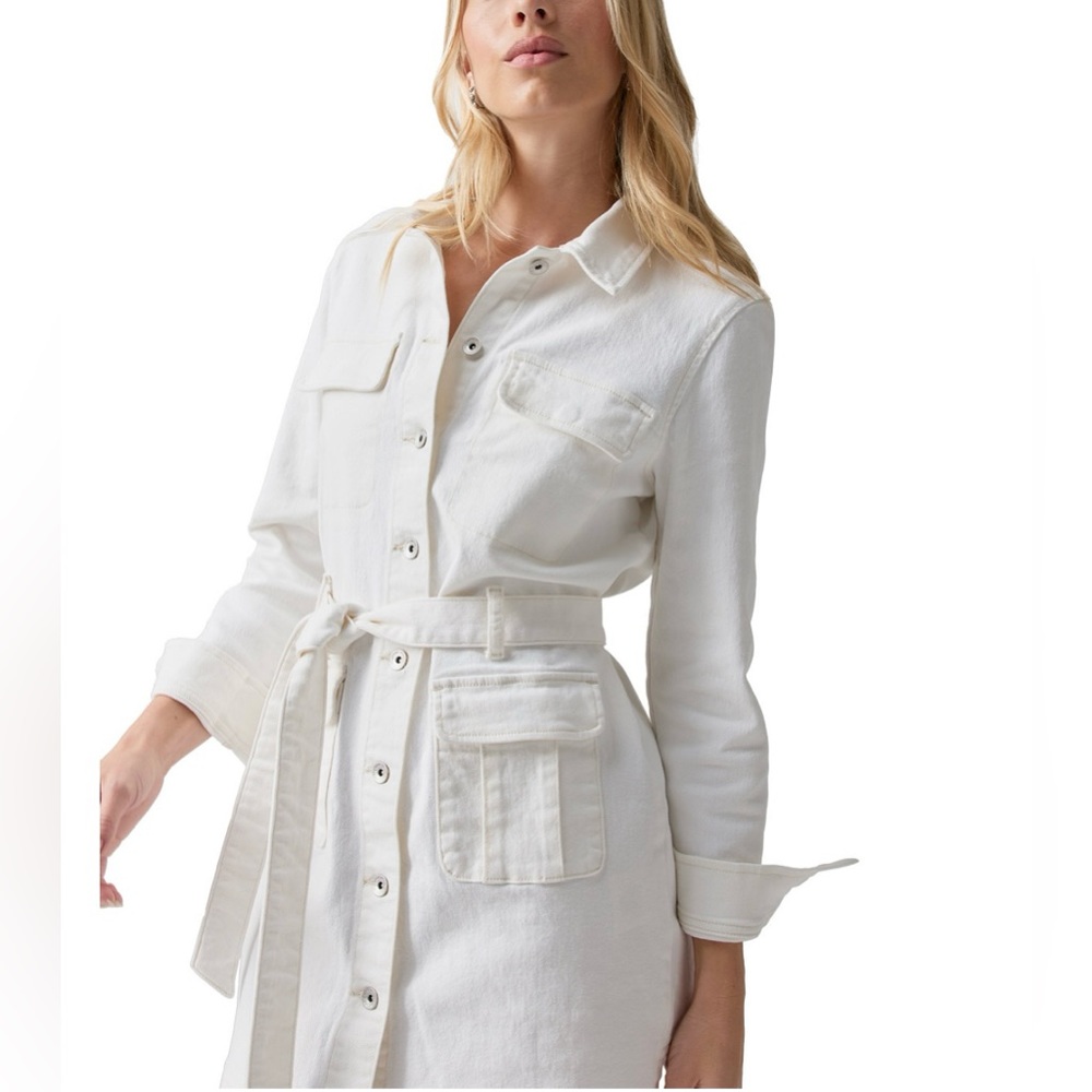 Brand New💎 Never worn Women's Tie-Waist Denim Mini Shirt Dress